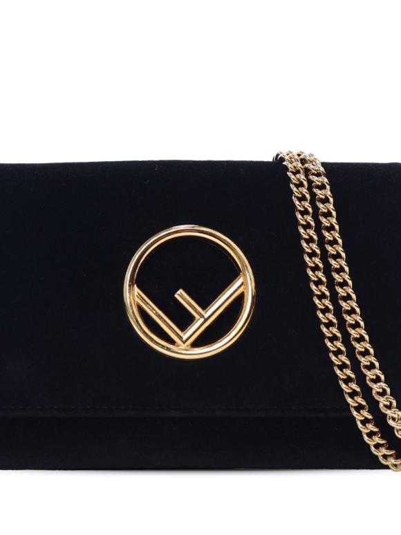 Fendi Black Velvet F is Fendi Kan I Wallet on Chain