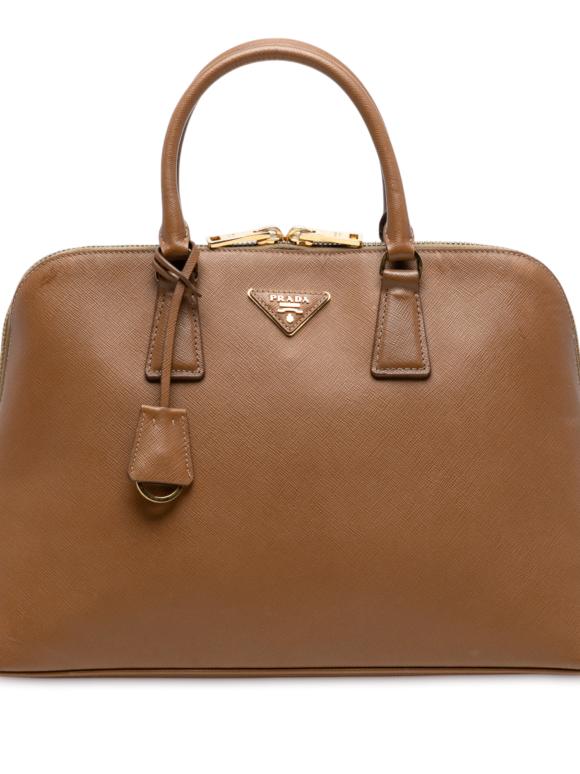 Prada Tan Large Saffiano Lux Promenade Satchel