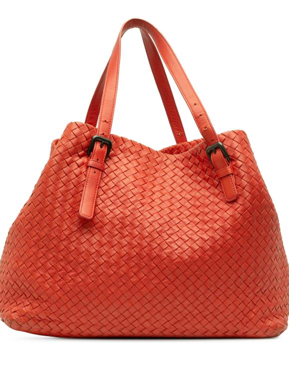 Bottega Veneta Red Large Nappa Intrecciato Cesta Tote