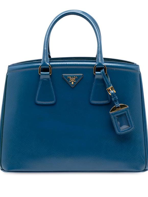 Prada Blue Saffiano Lux Parabole Tote