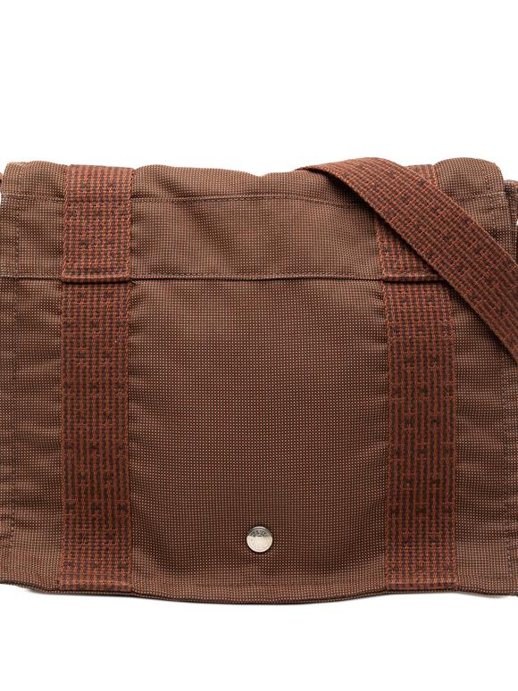 Hermes Brown Canvas Herline Messenger