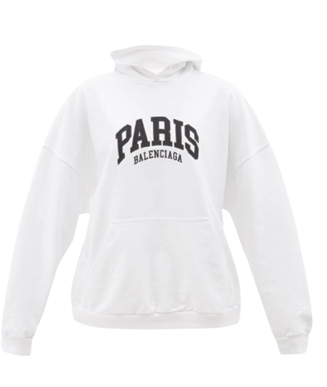 Balenciaga White Cotton Hoodie