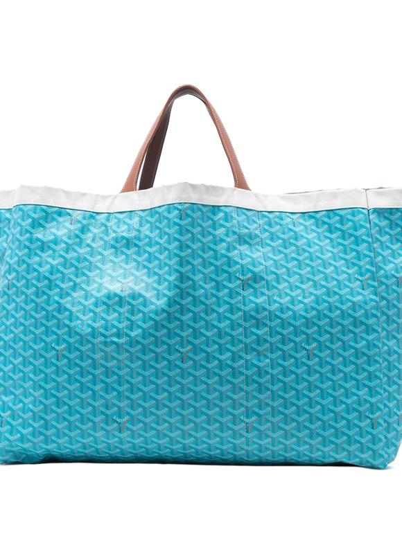Goyard Blue Goyardine Reversible Belharra Tote