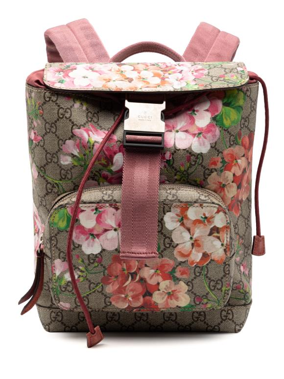 Gucci Small GG Supreme Blooms Single Buckle Backpack