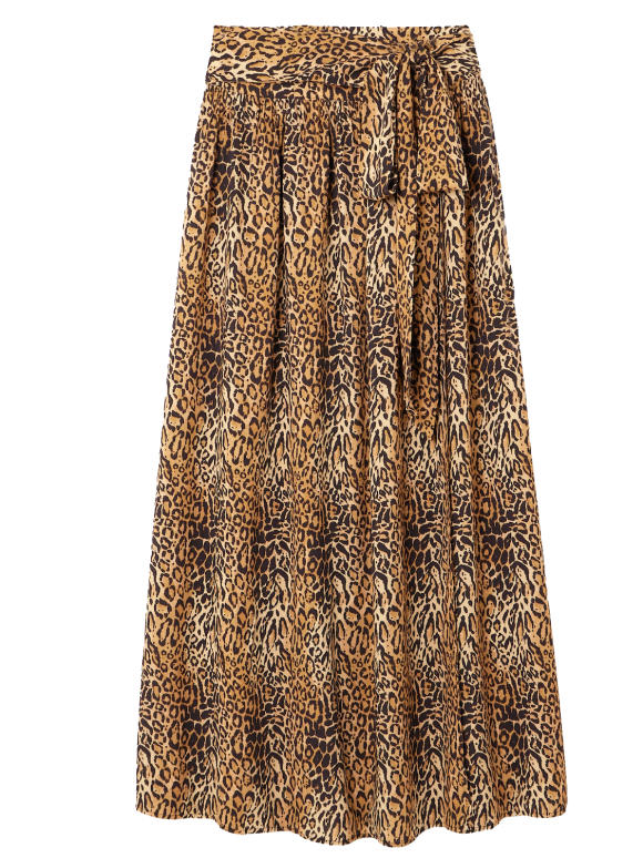 Melissa Odabash Elsa Belted Leopard-Print Jersey Maxi Wrap Skirt