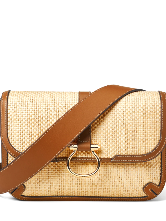 Aspinal Of London Raffia Leather Resort Cross-Body Bag