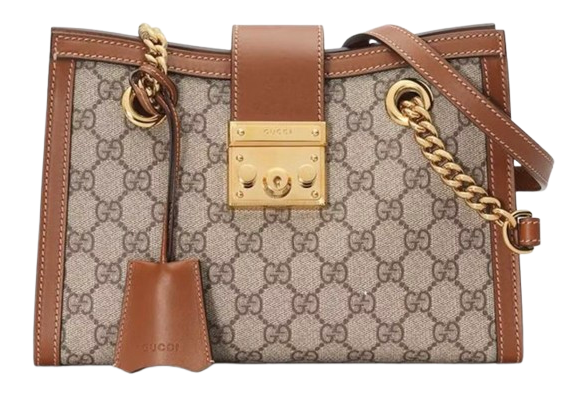 Gucci Coated Canvas Padlock Shoulder Bag