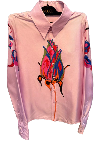 Pucci Rose Print Silk Shirt