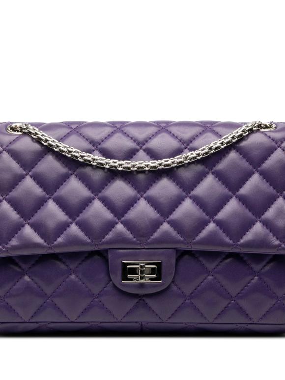 Chanel Purple Quilted Lambskin Reissue 2.55 Double Flap 226