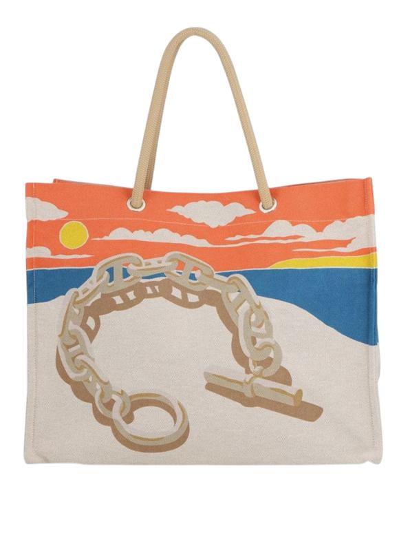 Hermes Toile Escale a la Plage Beach Bag