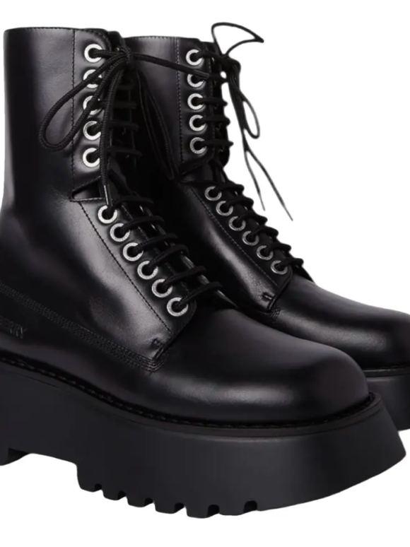 Burberry Black Leather Biker Boots