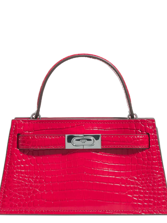 Tory Burch Mini Croc Leather Lee Radziwill Top-Handle Bag