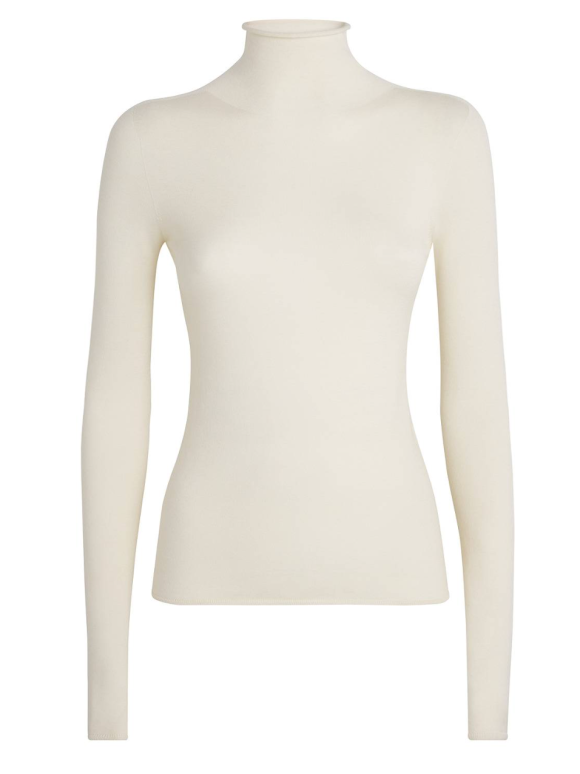 Colombo White Kid Wool Rollneck Sweater