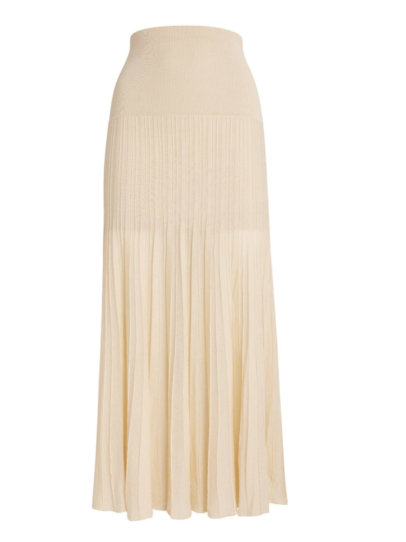 Isabel Marant Crepe Pleated Knit Midi Skirt