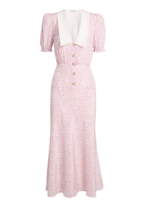 Alessandra Rich Floral Print Midi Dress