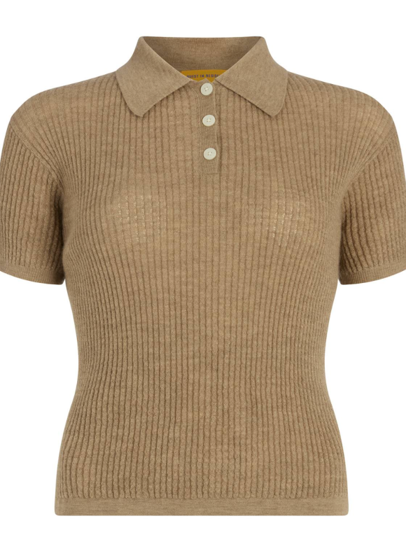 Guest In Residence Cashmere Shrunken Polo Shirt