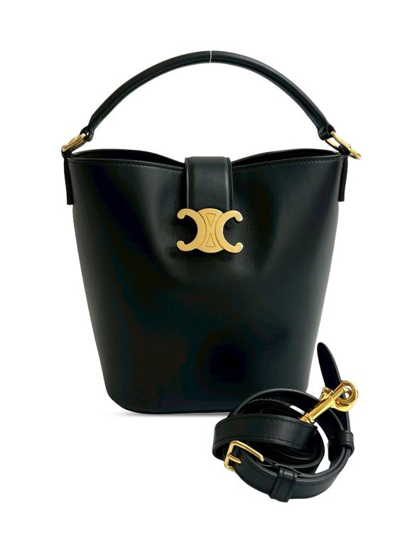 Celine Black Small Smooth Calfskin Louise Bucket Bag