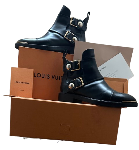 Louis Vuitton Black Leather Ankle Boots