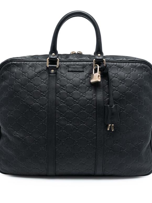 Gucci Black Guccissima Business Bag