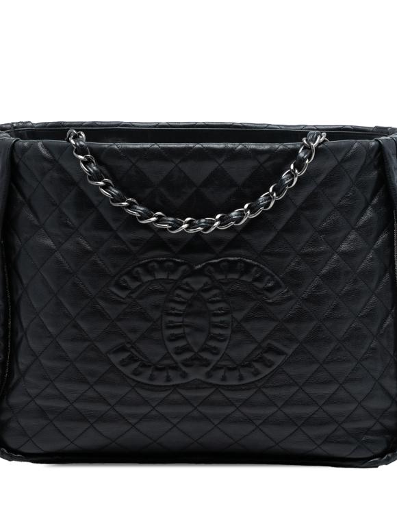 Chanel Black CC Quilted Calfskin Istanbul Tote