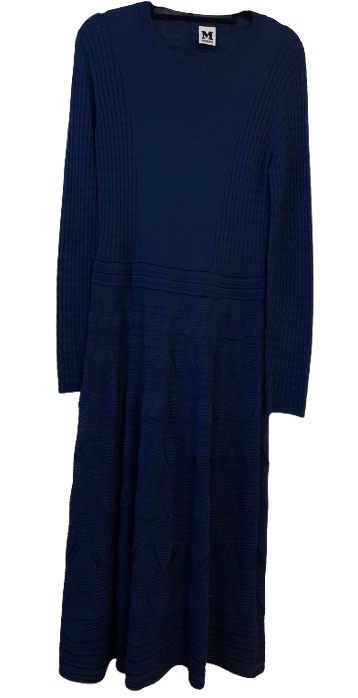 M Missoni Blue Knit Midi Dress