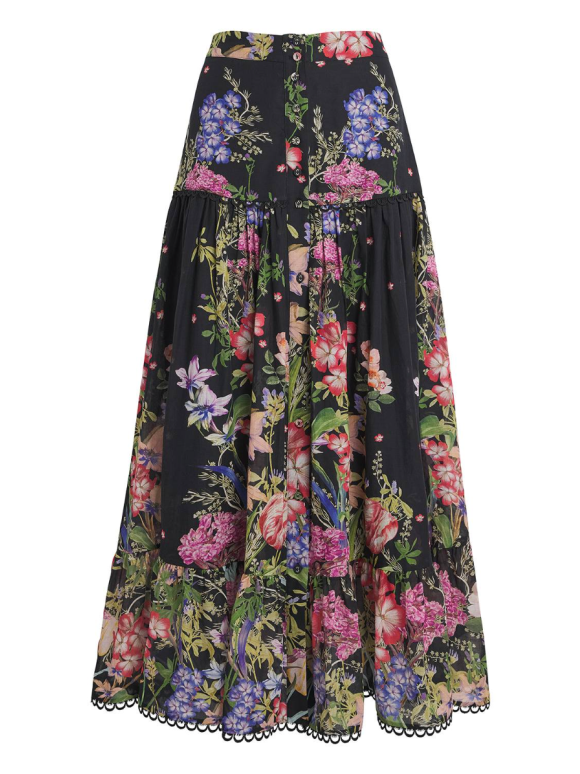 Charo Ruiz Ann Tiered Floral-print Voile Maxi Skirt