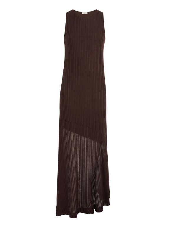 Bite Studios Brown Ribbed Spacia Maxi Dress