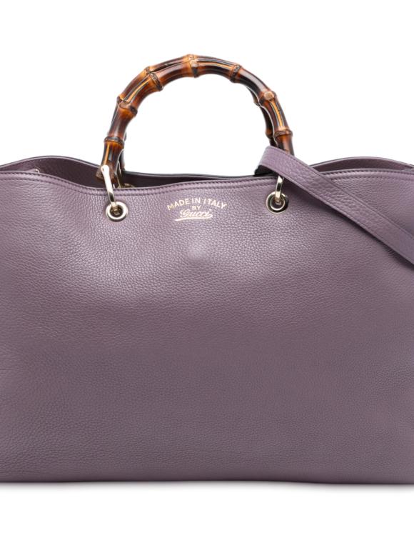 Gucci Prada  Lilac Large Calfskin Bamboo Shopper Satchel