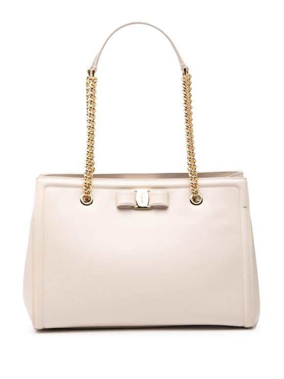 Salvatore Ferragamo Grained Calfskin Vara Melike Tote