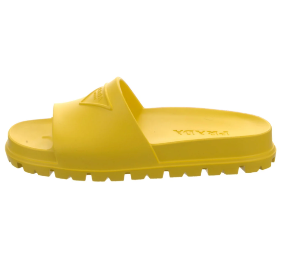 Prada Yellow Rubber Slides