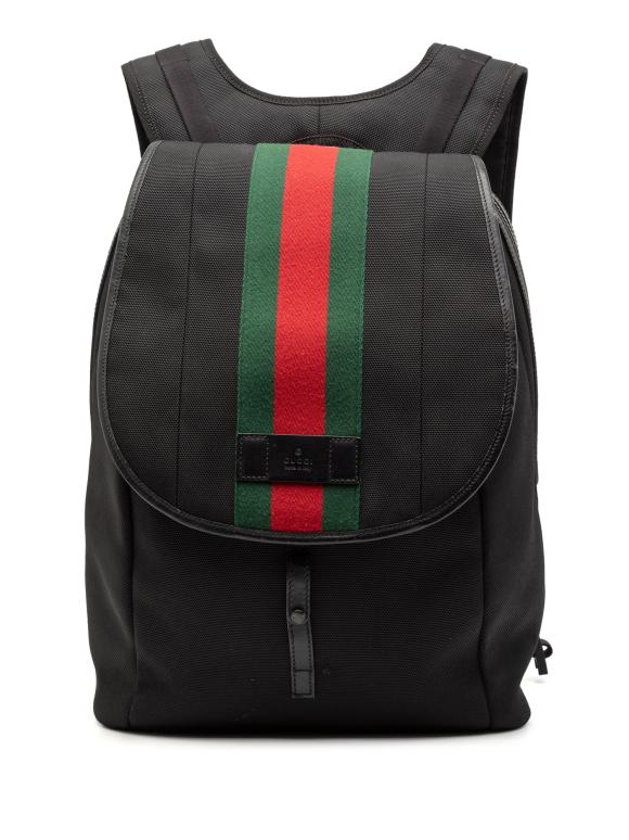 Gucci Black Canvas Techno Web Backpack