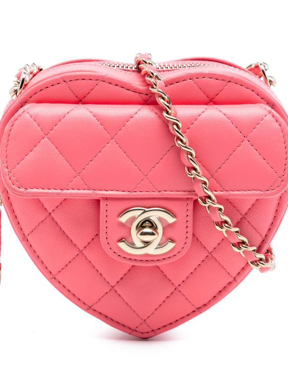 Chanel Pink Mini Lambskin CC in Love Heart Crossbody