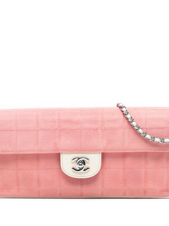 Chanel Pink Chocolate Bar Canvas East West Flap