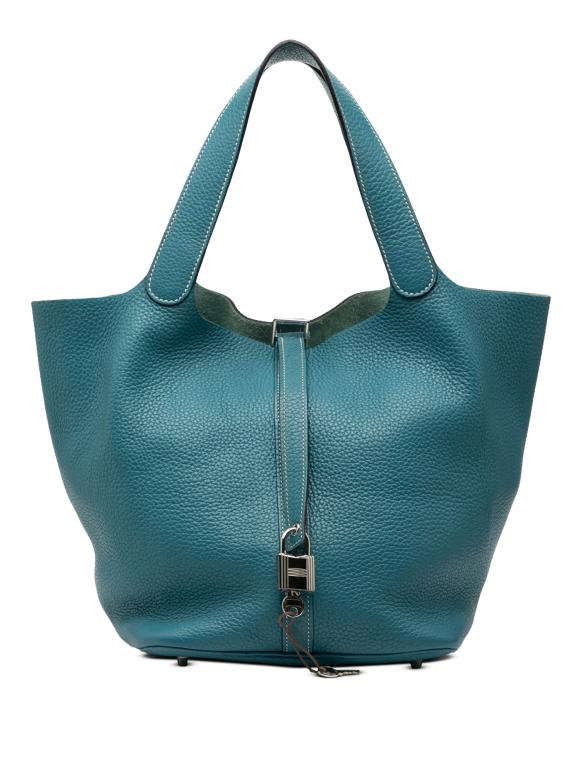 Hermes Vert Bosphore Clemence Picotin Lock 22