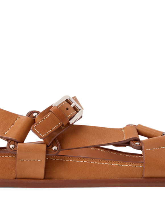 Ralph Lauren Collection Leather Nolen Flat Sandals
