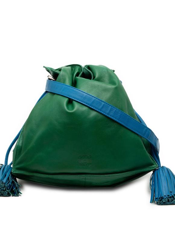Loewe Green/Blue Bicolor Nappa Flamenco Tassel 30 Crossbody