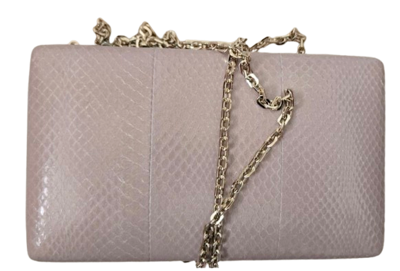 Valentino Pink Watersnake Clutch Bag Minaudiere