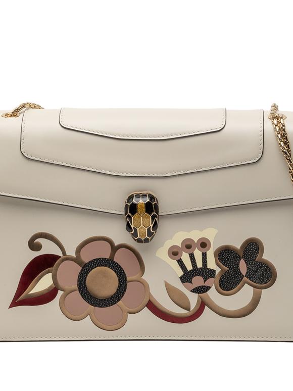 Bvlgari Medium Calfskin Floral Serpenti Forever Shoulder Bag