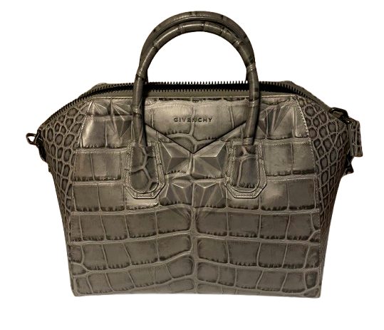 Givenchy Medium Grey Croc Print Antigona Bag