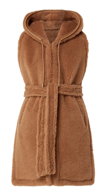 MaxMara Alpaca Blend Hooded Stole Gilet