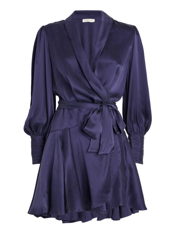 Zimmermann Silk Wrap Mini Dress