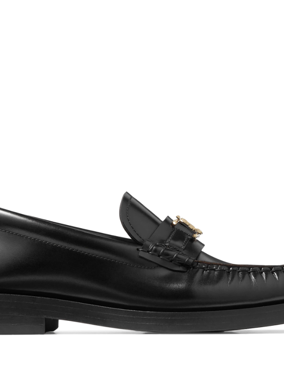 Jimmy Choo Addie Logo-Plaque Leather Loafers
