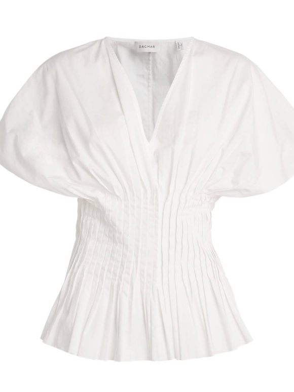 House of Dagmar Poplin V Neck Top