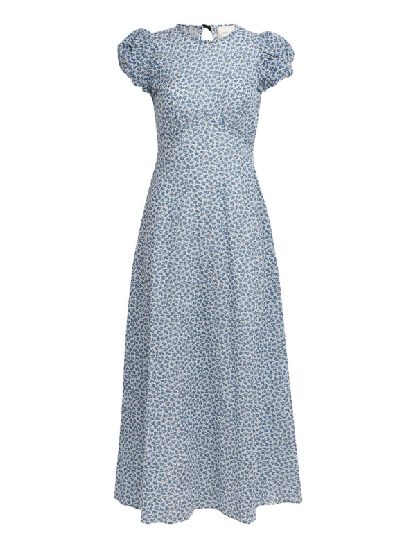 Doen DÔEN Blue Organic Cotton Romina Midi Dress