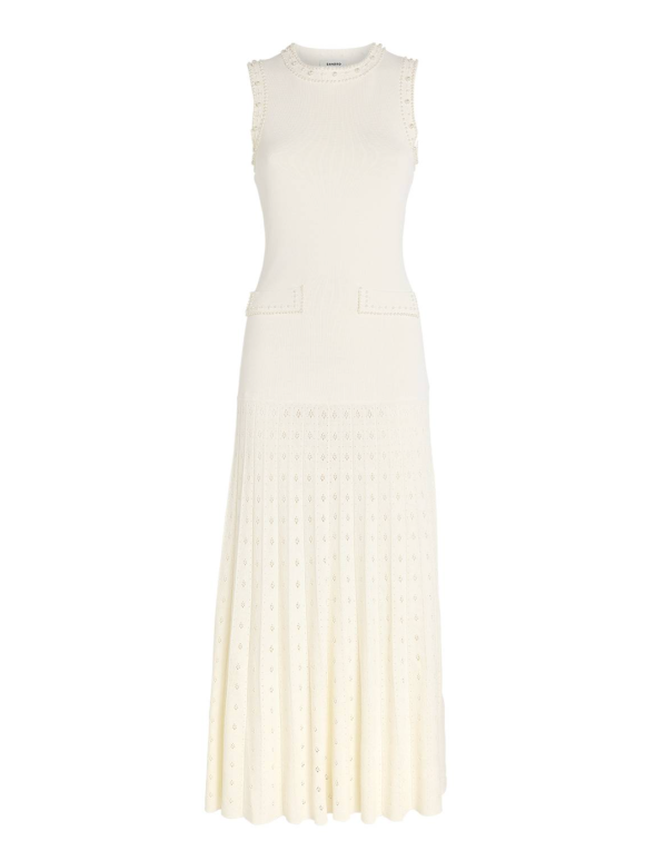 Sandro Sleeveless Embellished Knitted Midi Dress