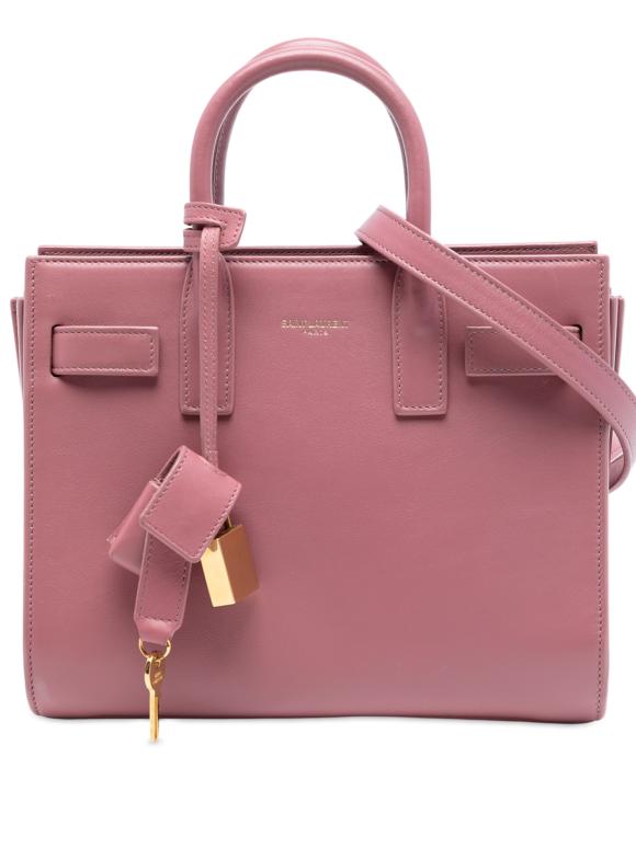 Saint Laurent Pink Nano Leather Sac De Jour Satchel