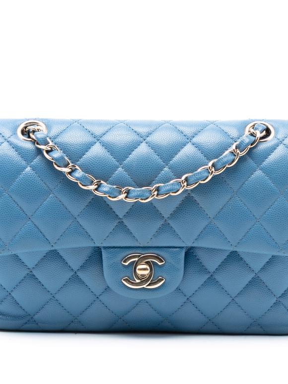 Chanel Blue Small Classic Caviar Double Flap
