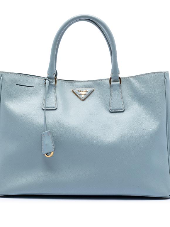 Prada Light Blue Large Saffiano Lux Galleria Satchel