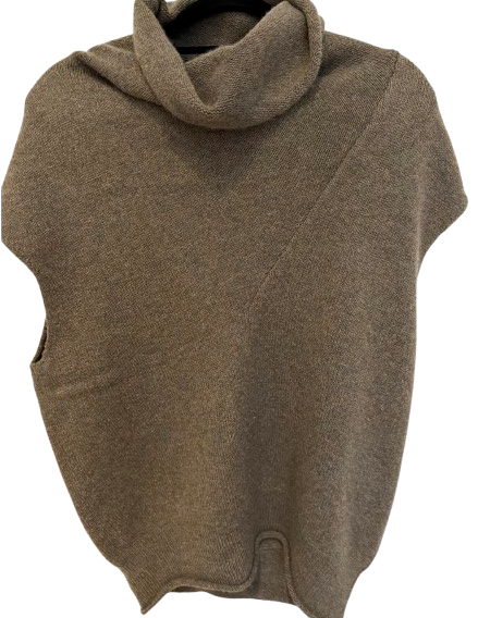 Chloe Brown Cashmere Sleeveless Rollneck