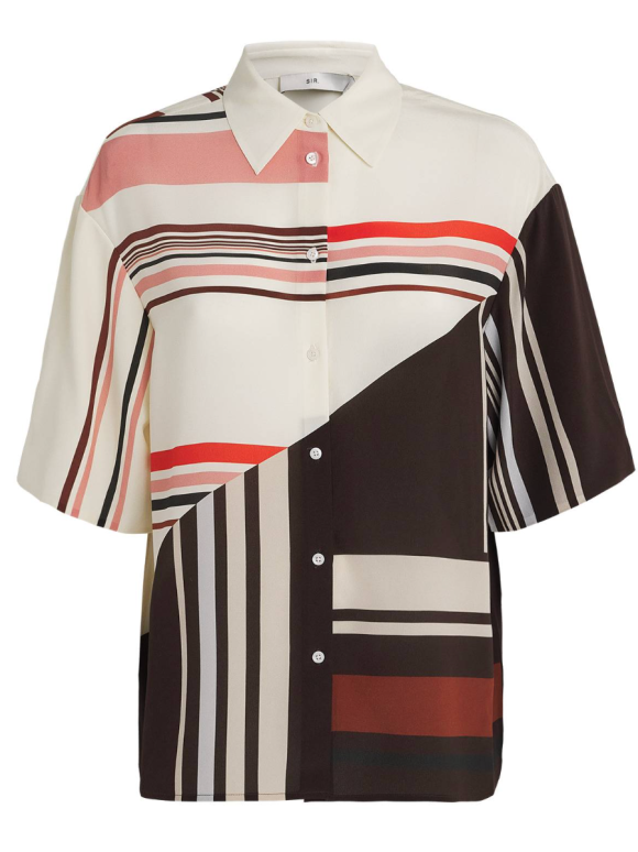 SIR Thistle Short-Sleeve Silk Shirt